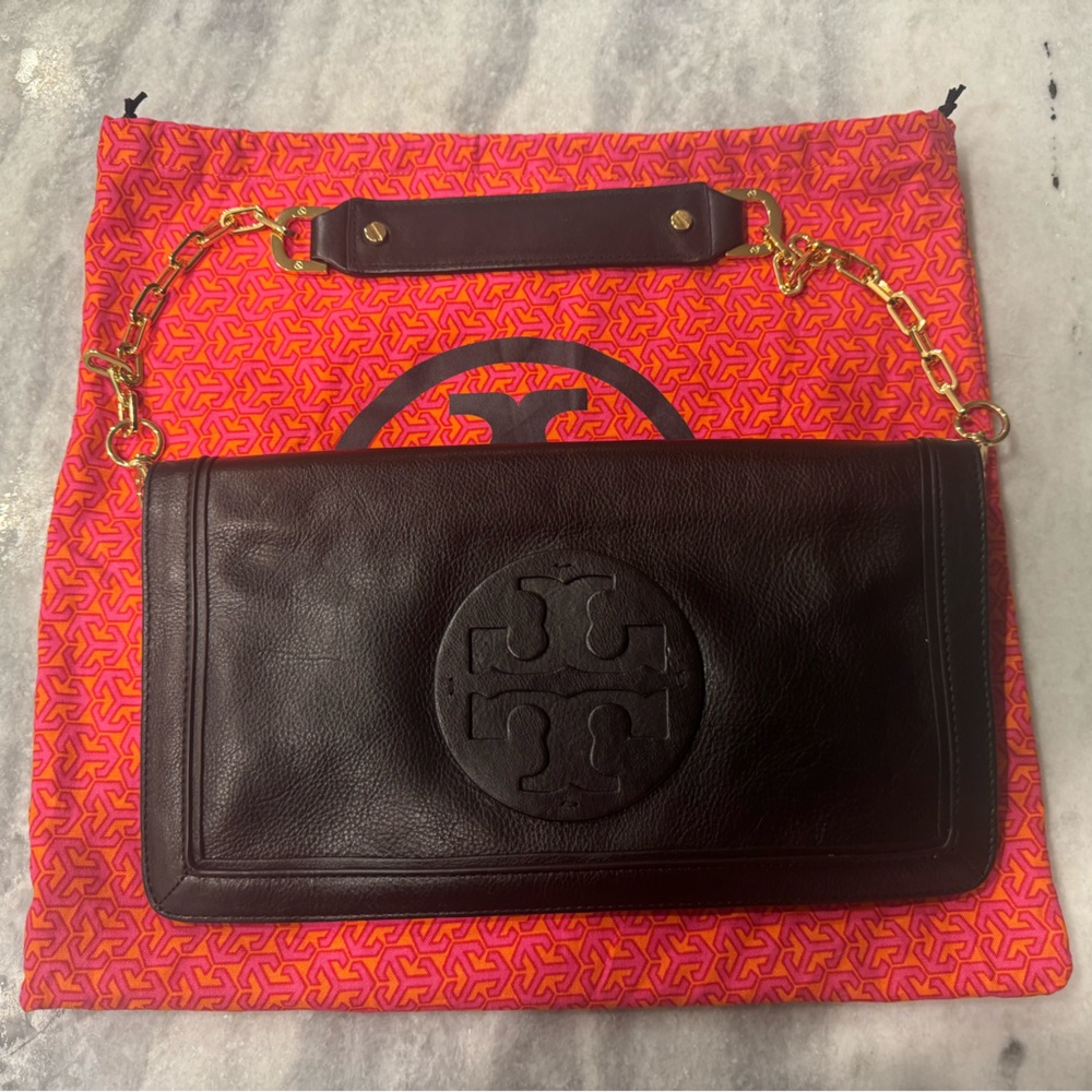 Tory Burch Black Leather Clutch